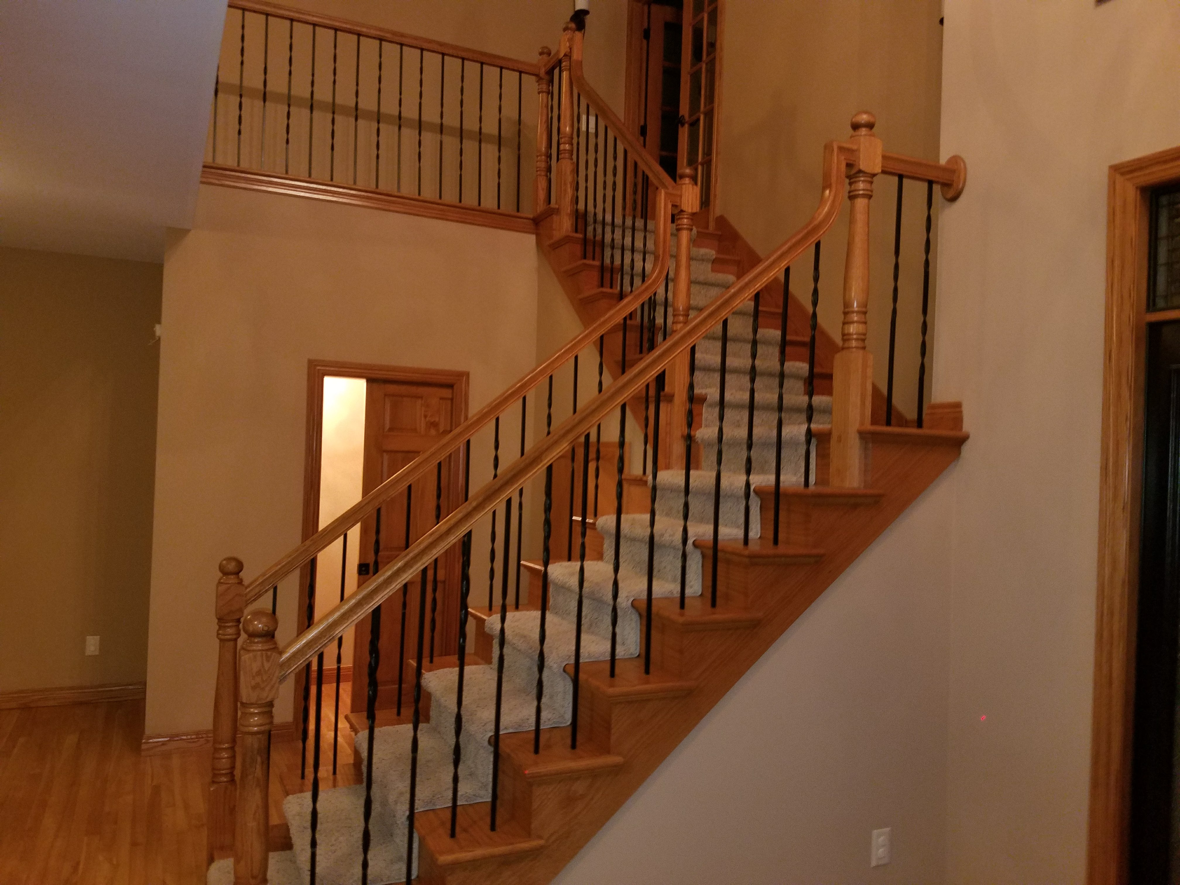 Freshly painted interior stairs