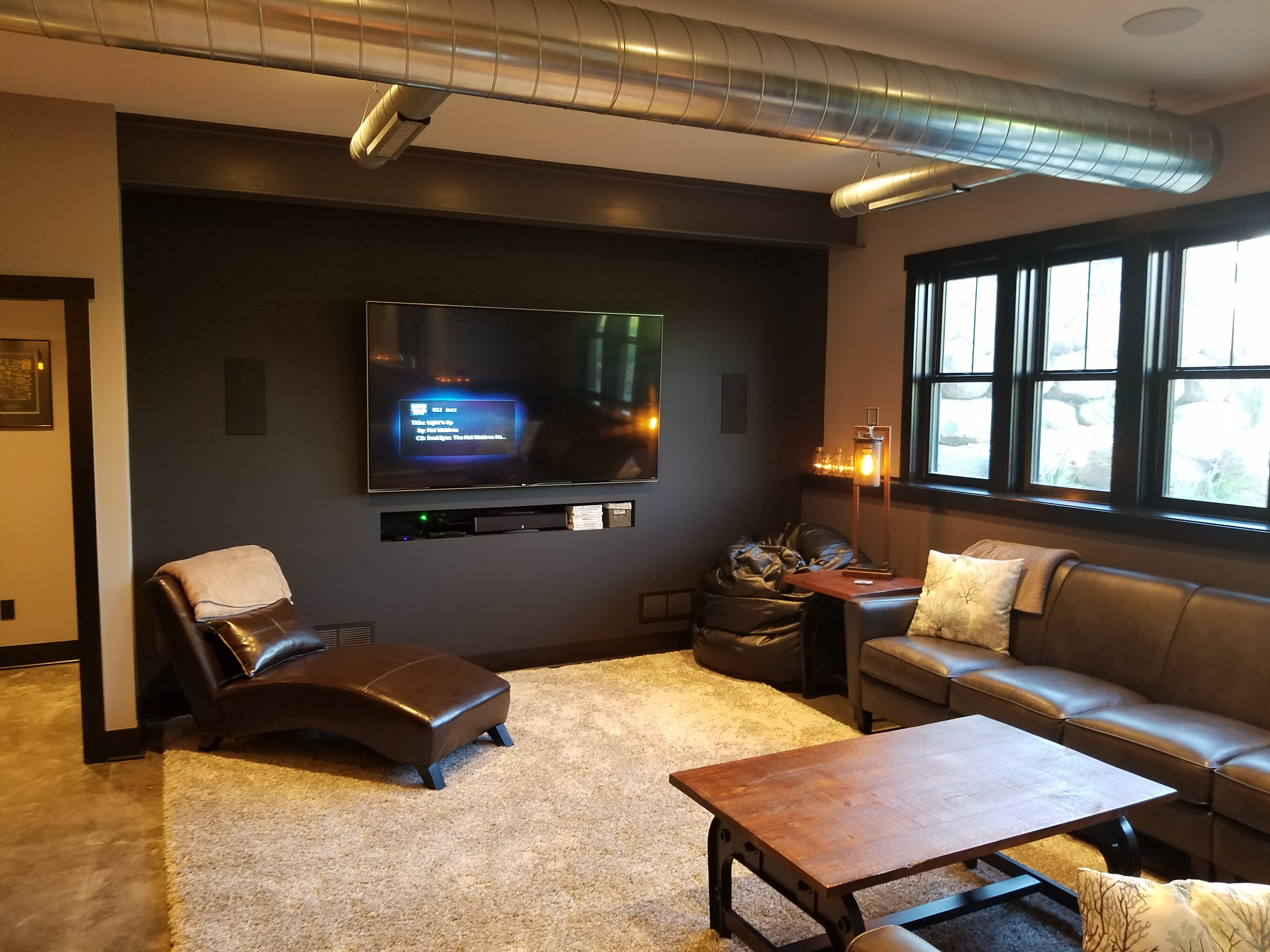 Fresh paint around television