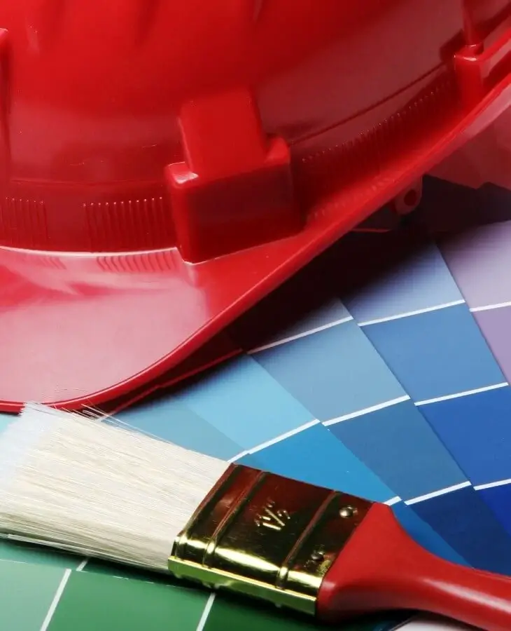 Color codes with red paint brush